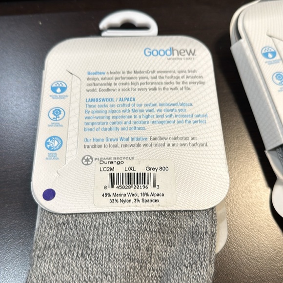 Goodhew men’s Durango lambswool alpaca wool socks in 
Grey - Picture 4 of 9